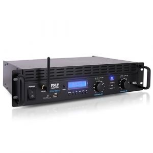 Pyle Amplificateur Bluetooth 2 Canaux - 2000W Bridgeable Mont&eacute; en Rack Pro Audio sans Fil, Entr&eacute;e TRS/XLR, LCD, Mode Bridge, Ventilateur de Refroidissement - Syst&egrave;me de Haut-parleurs