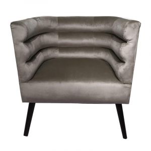 Image de Fauteuil Design en Velours "Amelia" 75cm Taupe Prix