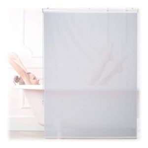 Image de Relaxdays Store de baignoire, 120x240 cm, rideau de douche hydrofuge, plafond & fenêtre, pare-bain, salle de bain, blanc