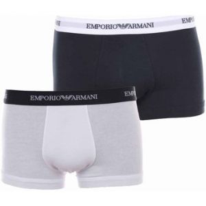 Image de Giorgio Armani Lot de 2 Shortys Emporio Armani en coton stretch blanc et bleu marine