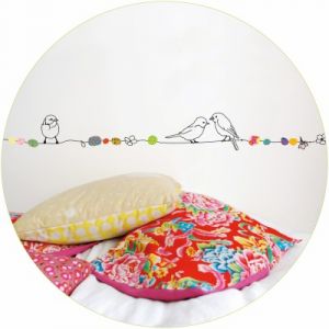 Image de Mimi'Lou Sticker frise murale autocollante Oiseaux et perles Mimi Lou 5 mètres
