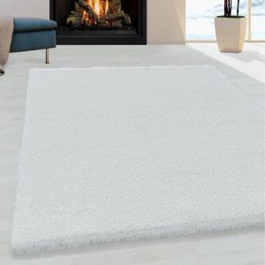 Image de Fluffy - Tapis Salon Shaggy Poils Longs Fibre Doux moelleux (Blanc - 200x290cm)