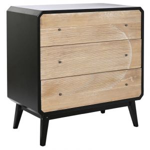 Caisson à Tiroirs Dkd Home Decor Noir Bois Moderne (80 x 40 x 79,5 cm)