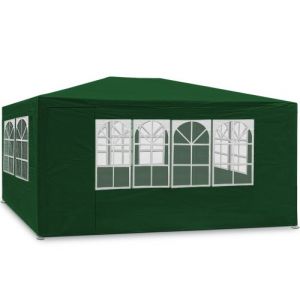 Deuba Tonnelle Maui - 3x4m - Vert - Barnum rev&ecirc;tement imperm&eacute;able - Pavillon Tente de jardin