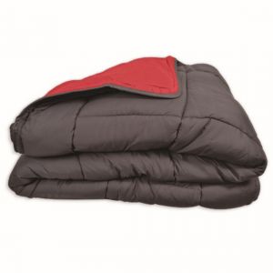 Couette légère bicolore COCOON gris/rouge