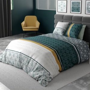 Parure de lit 2 places coton à motifs 240x260 cm