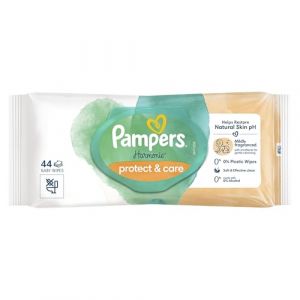 Pampers Lingettes Nettoyantes Bébé Harmonie Protect & Care - Le Sachet De 44 Lingettes