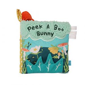 Manhattan Toy Fairytale Peek-a-Boo Soft Activity Crinkle Book for Baby & Toddler with Tethered Bunny Squeaker, Multicolore.