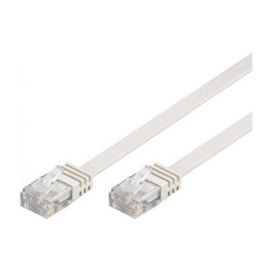 Goobay Cable R&eacute;seau Plat RJ45 U/UTP C5e 0,5m blanc (93357)