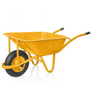 Vito Brouette de chantier Acier Cuve carrée 80L Roues gonflées