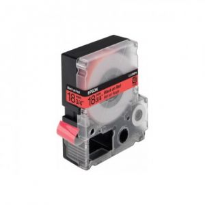 Epson LC-5RBP9 - Etiquettes pour bandes magn&eacute;tiques noir pastel sur rouge 1,8 cm x 9 m