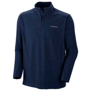 Image de Columbia Veste Polaire avec 1/2 Fermeture Éclair Homme, KLAMATH RANGE II HALF ZIP, polyester, Bleu (Collegiate Navy, Legacy Twill), Taille XXL, EM6503