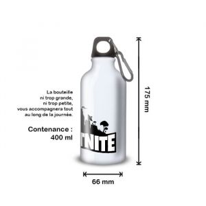 Gourde Alu et Thermos Fortnite Logo Gourde Mousqueton S - 400 ml