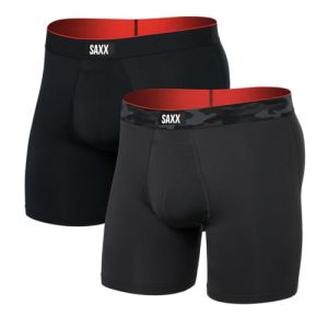 Saxx Underwear Boxer Multi-Sport Mesh gris foncé noir pur (2 unités) - L