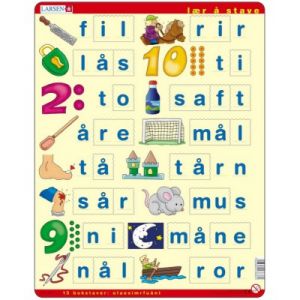 Larsen Lær å lese (små bokstaver) - Puzzle cadre norvégien 23 pièces
