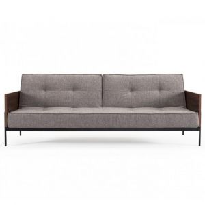 Image de INNOVATION Canapé SPLITBACK LAUGE convertible lit 115*200 cm tissu Mixed Dance Grey manchettes noyer - gris Living