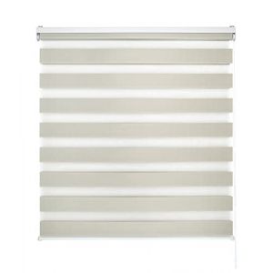 Blindecor Lira Store enrouleur jour nuit tissu double, couleur Beige, store zèbre 140 x 250 cm (largeur x hauteur) | Taille du tissu 137 x 245 cm. Stores tissu double élégants