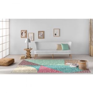 Naf Naf Tapis moderne graphique color&eacute; plat Fynn Multicolore 160x230