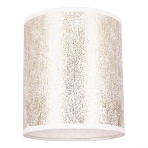 Abat-jour cylindrique E27 Tissu Synthétique Doré argent
