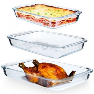 Plat en verre allant au four 1,6 / 2,2 / 3 l, 3 pi&egrave;ces.