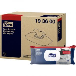 Tork Lingettes pour surfaces blanches, 12 x 60 lingettes, 193600