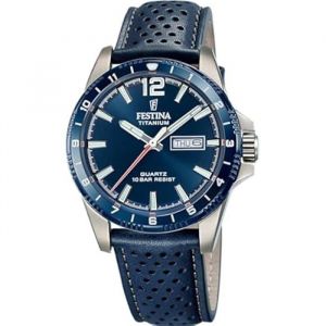 Festina Montre - F20699/2 - Titane - Étanchéité 10 bars - Bracelet en cuir noir