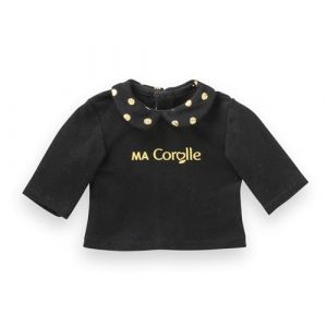 Corolle Ma - T-Shirt Noir et Or, vêtement, pour poupée Ma, 36cm, dès 3 Ans, 9000212870