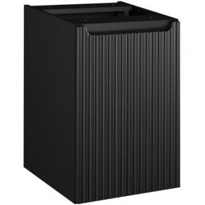 Meublorama - Meuble de rangement vano – Panier à linge intégré – Noir mat – L40 × P39 × H57 cm – à suspendre