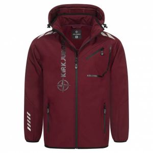 KIRKJUBØUR "Alvik" Hommes Veste SOFTSHELL 10 000 mm colonne d'eau rouge foncé/noir