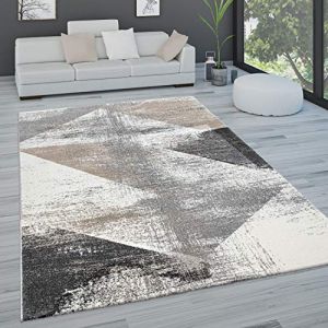 Paco Home Tapis De Salon Tapis De Salon Poils Ras Pastel Tapis Vintage Divers Styles, Dimension:80x150 cm, Couleur:Gris