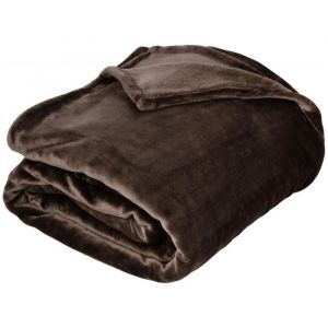 Linnea - Plaid polaire velvet polyester 150x200 cm - Marron Ebene