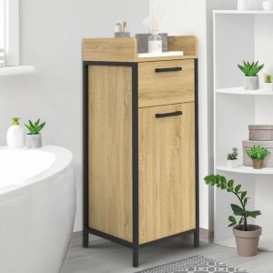 Idmarket Colonne de rangement d'appoint salle de bain DETROIT 1 tiroir 1 placard design industriel