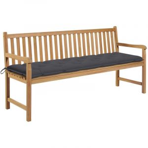 VidaXL Banc de jardin avec coussin anthracite 175 cm Teck massif. Produit Neuf ! Garantie 0 ans !