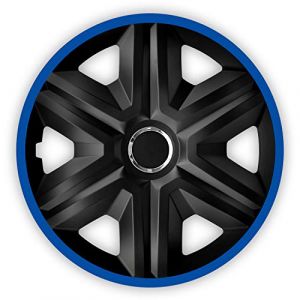 Enjoliveurs de roues FAST LUX noir- bleu 15" lot de 4 pièces