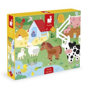 Janod Puzzles 20 pi&egrave;ces tactile : La Ferme