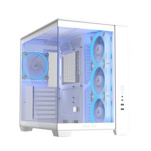 Asus A32 Plus ATX White (radiateurs de 360 mm et Cartes Graphiques de 420 mm, Quatre Ventilateurs Prime Mr 120 ARGB pr&eacute;install&eacute;s, Gestion des c&acirc;bles soign&eacute;e)