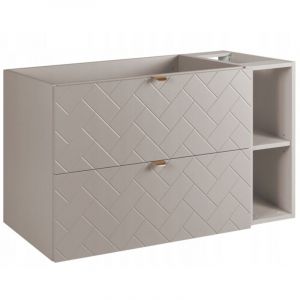 Rodan Meuble sous lavabo 100 cm - Beige Mat - Meubles de salle de bain - Meubles sous lavabo - Sans plateau - Beige Biblioth&egrave;que