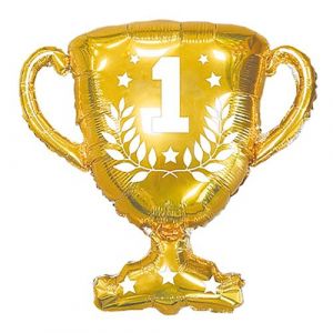 Ballon aluminium troph&eacute;e coupe champion 55cm or - g&eacute;n&eacute;rique 008balm