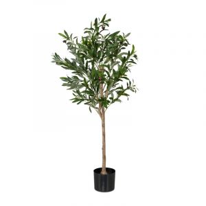 Relaxdays Olivier Artificiel, Olives, Arbre décoratif, détails réalistes, H x D : 120 x 60 cm, Vert et Marron
