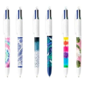 Bic Stylo bille 4 couleurs Lines pointe moyenne retractable