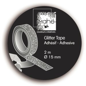 Toga Masking tape pailletté argent 2 m