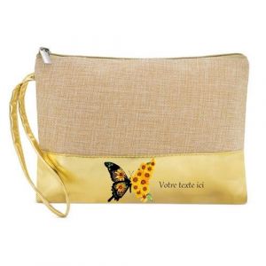 Poc tte Trousse Dore Maquillage Stylo Poc tte Trousse Papillon et Fleur de Tournesol