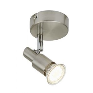 Briloner leuchten LED Spot mural NER LEUCHTEN ONE, 3 W, 250 lm, IP20, nickel mat, métal, incl., 1x GU10, Ø 8 cm - Brilo