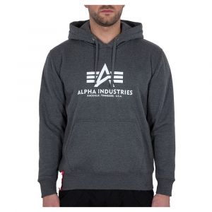 Alpha industries Sweat à Capuche Basic S Charcoal Heather / White
