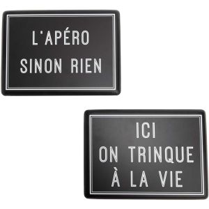 Amadeus Plaques décoratives en métal Apéro (Lot de 2)