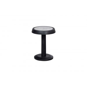 Woood Table d'appoint en bois noir et marbre gris