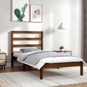 VidaXL Cadre de lit Marron miel Bois de pin massif 100x200 cm