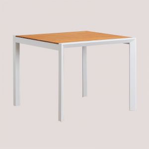 Image de Table de Jardin en Bois et Aluminium Archer Classic SKLUM Blanc Gardenia 90 x 90 cm