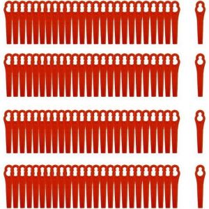 100pcs Lames en Plastique Coupe,Lames en Plastique de Rechange,Lames de Tondeuse en Plastique,Coupe-bordure en Plastique,Pelouse To