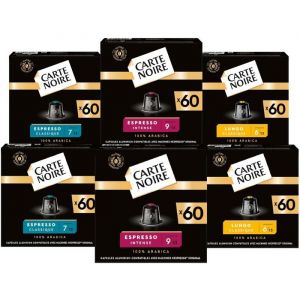 Carte Noire Capsules Caf&eacute; Compatibles Nespresso - Assortiment Arabica - Lot de 6 x 60